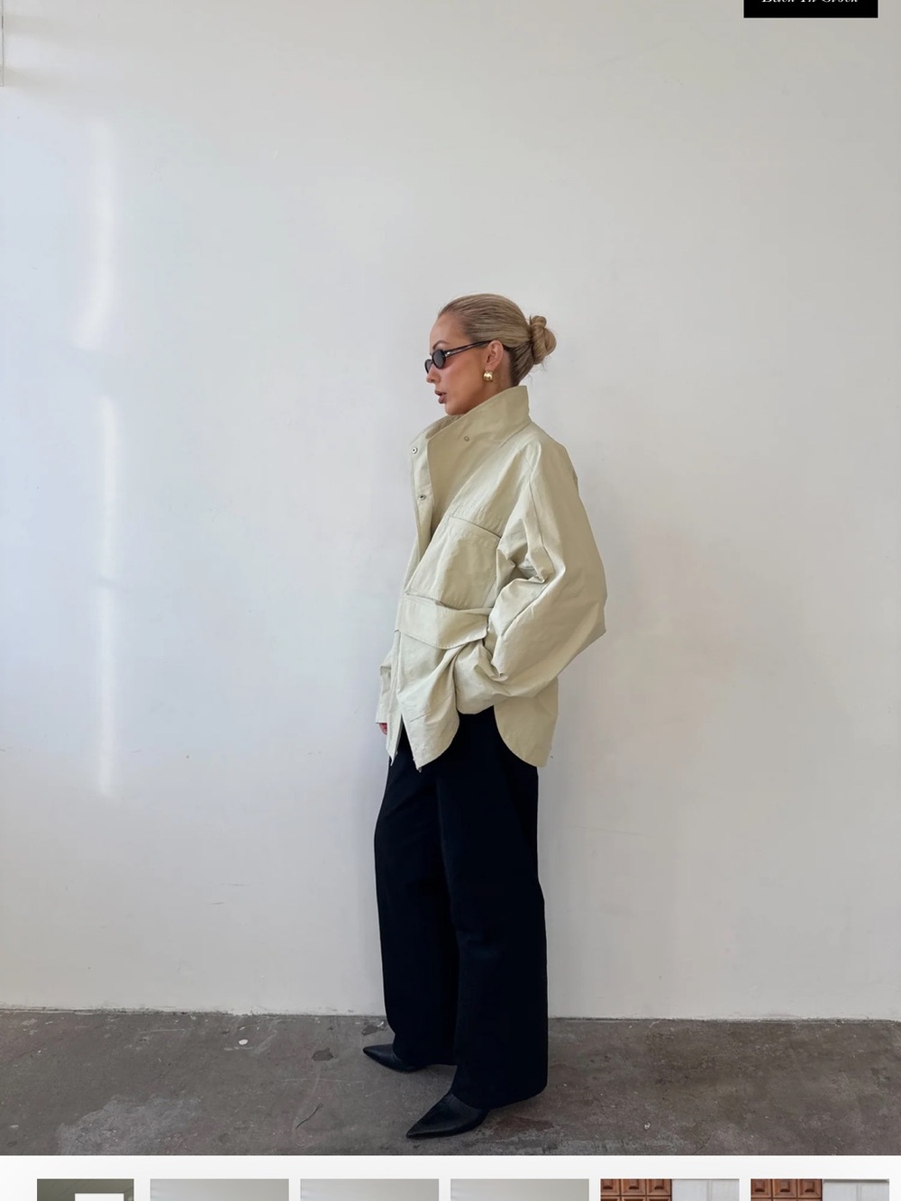Fuchsia Shaw Arden Coat Funnel Neck Jacket XS/S oversized in canvas color